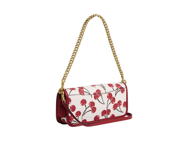 Coach Dinky Bag Cherry Print Brass/Chalk Multi