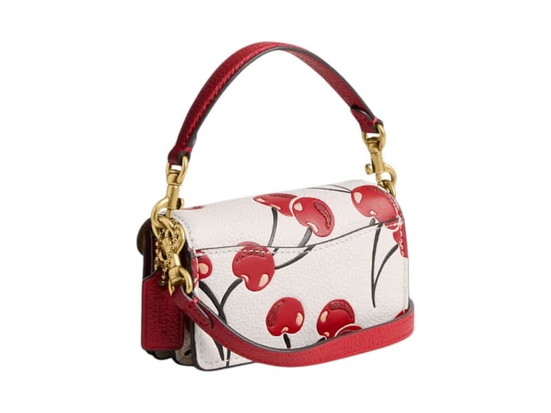 Coach Tabby Bag 12 Cherry Print Brass/Chalk Multi