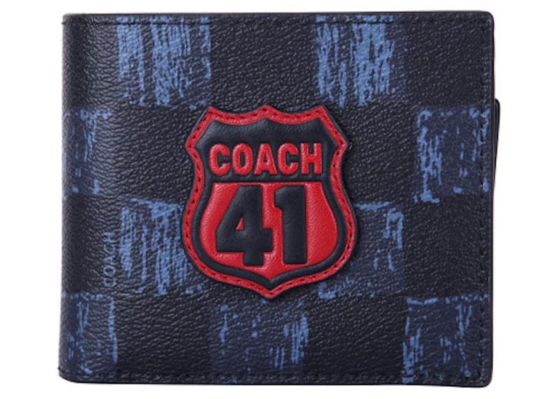 Coach 3 In 1 Graphic Checker Wallet Midnight Navy/Black