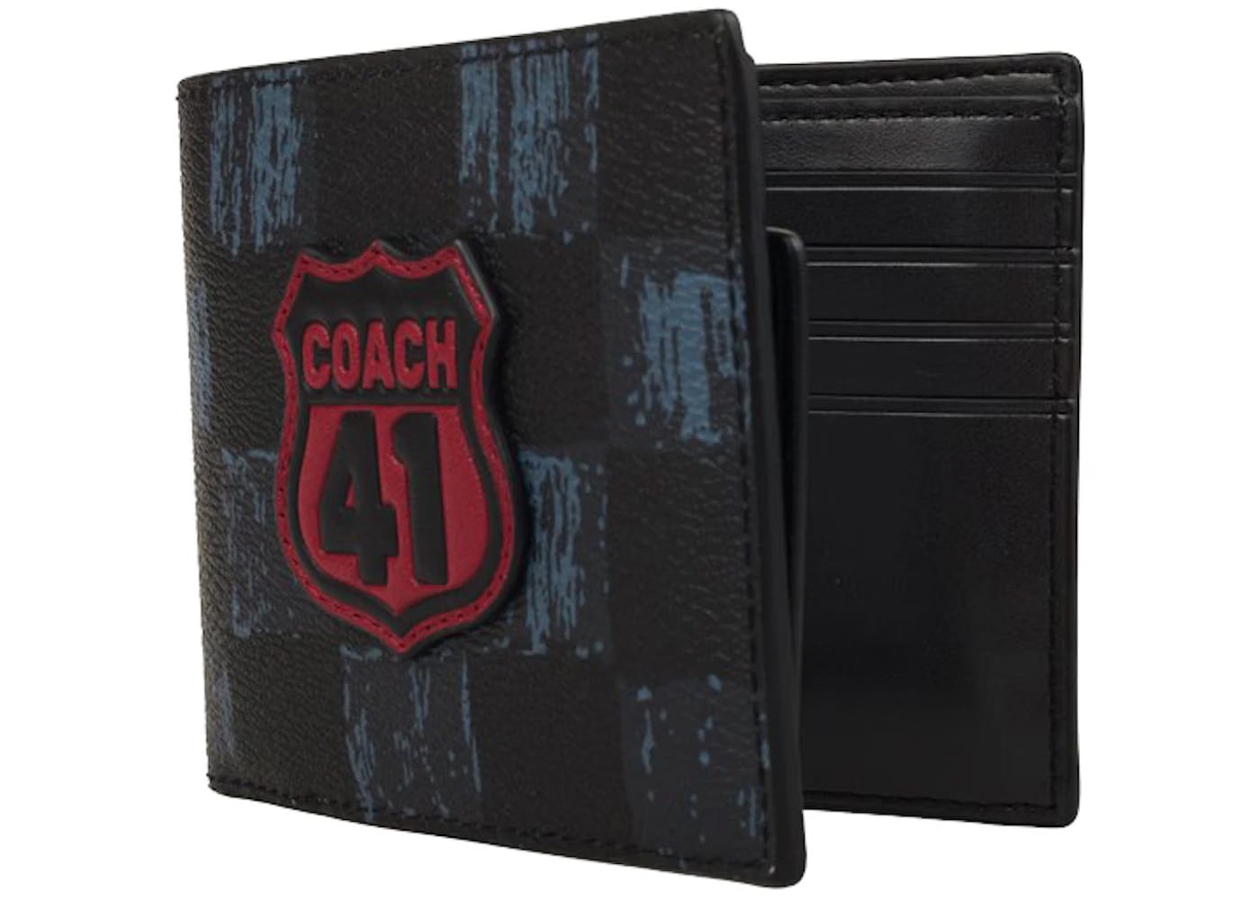 Coach 3 In 1 Graphic Checker Wallet Midnight Navy/Black