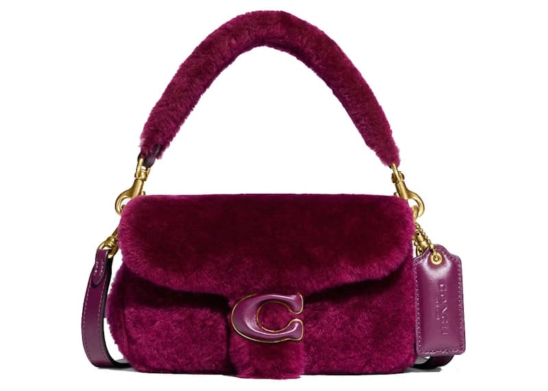 Coach Pillow Tabby 18 Shoulder Bag Shearling Fuchsia