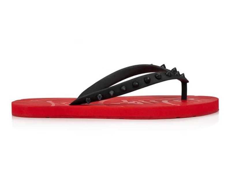 Christian Louboutin Loubi Flip Slide Red Black
