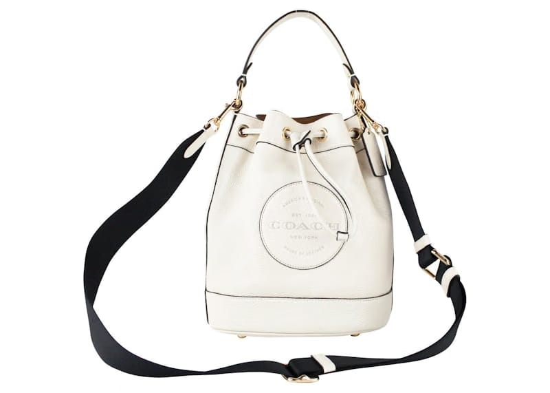 Coach Dempsey Drawstring Bucket Handbag Medium Chalk