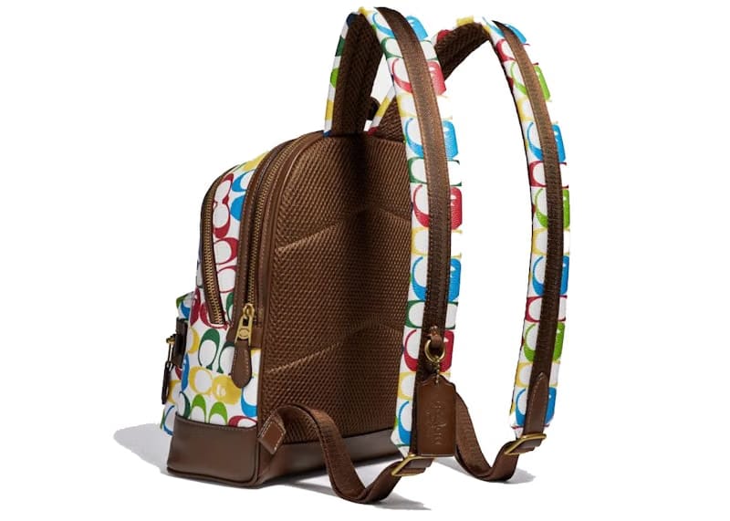 Coach x Bape Academy Backpack 23 Signature Canvas With Ape Head Brass/Multi