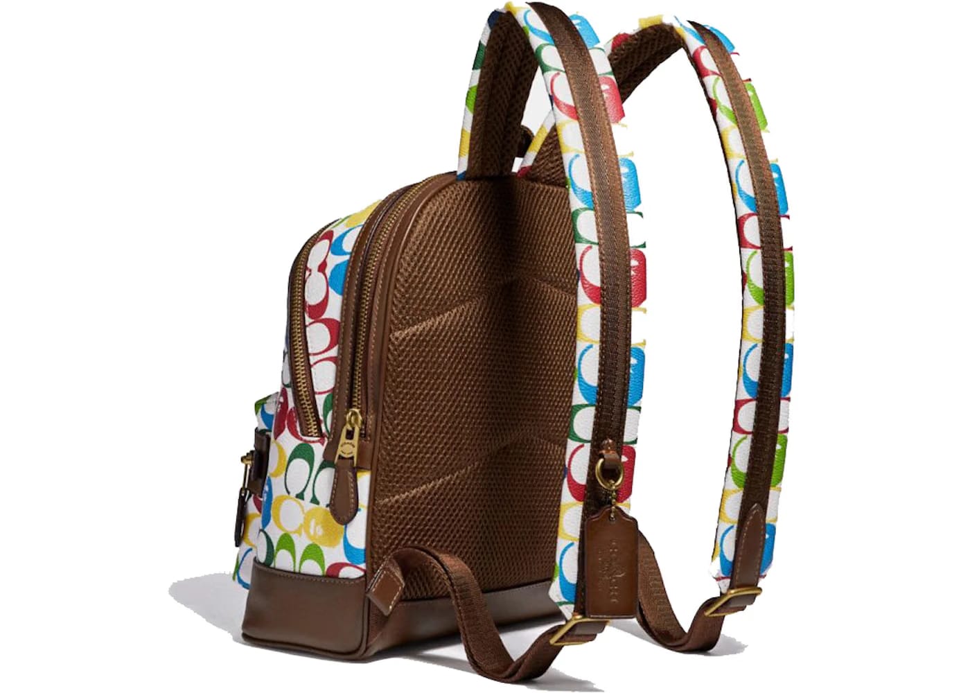 Coach x Bape Academy Backpack 23 Signature Canvas With Ape Head Brass/Multi
