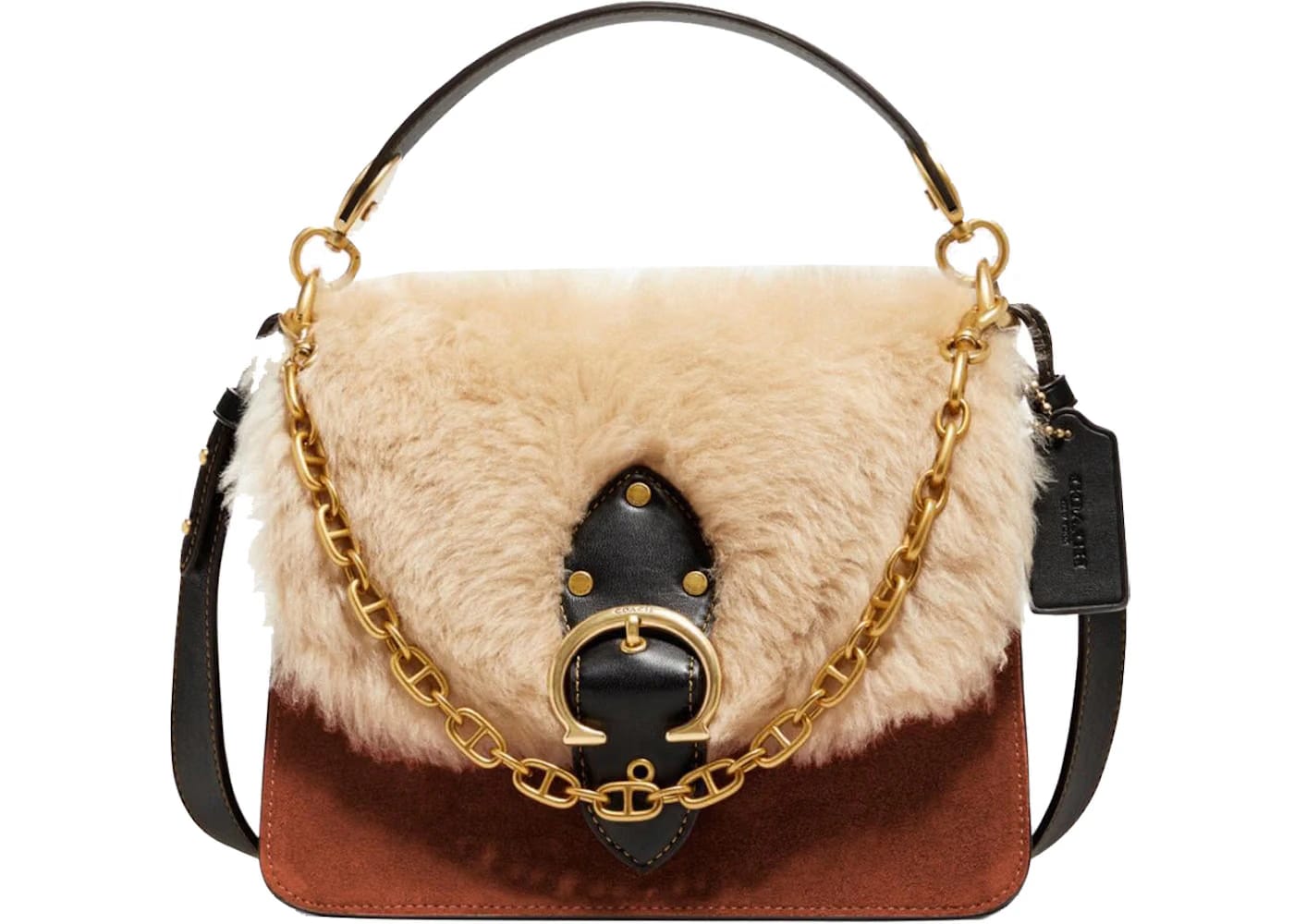 Coach Beat Shoulder Bag Saddle Natural