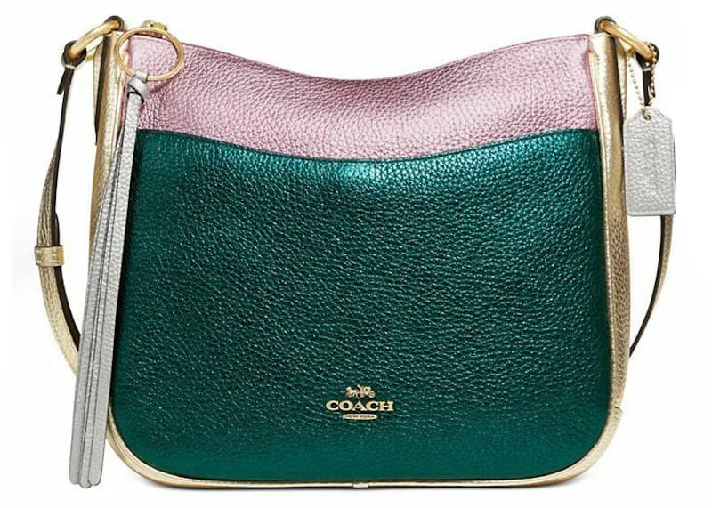 Coach Metallic Color Block Chaise Shoulder Bag Multicolor