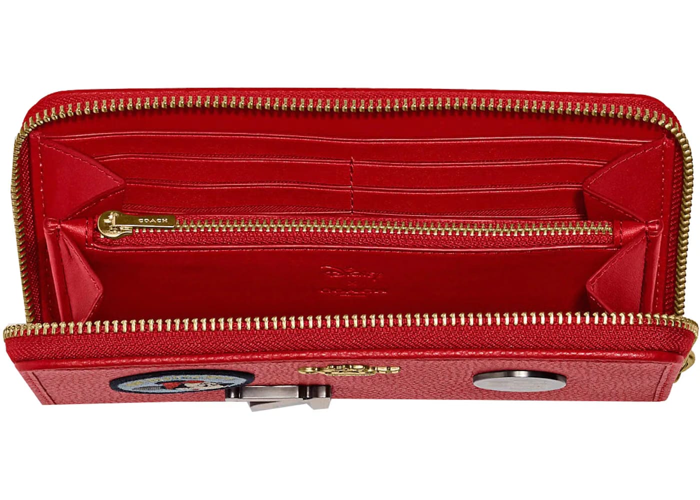 Coach x Disney Accordion Zip Wallet Electric Red