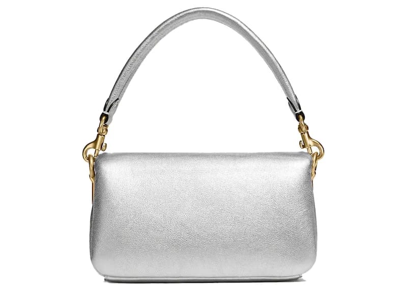 Coach Pillow Tabby Shoulder Bag 18 Metallic Silver