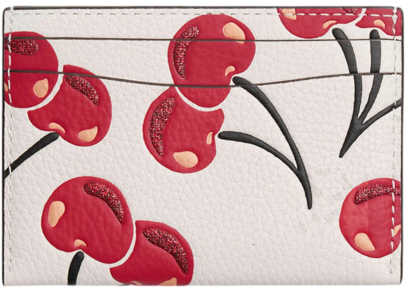 Coach Essential Card Case Cherry Print Brass/Chalk Multi