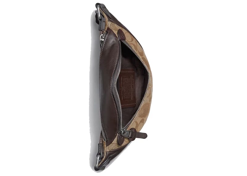 Coach x Bape Rivington Belt Bag 7 Signature Jacquard With Ape Head Light Antique Nickel/Khaki