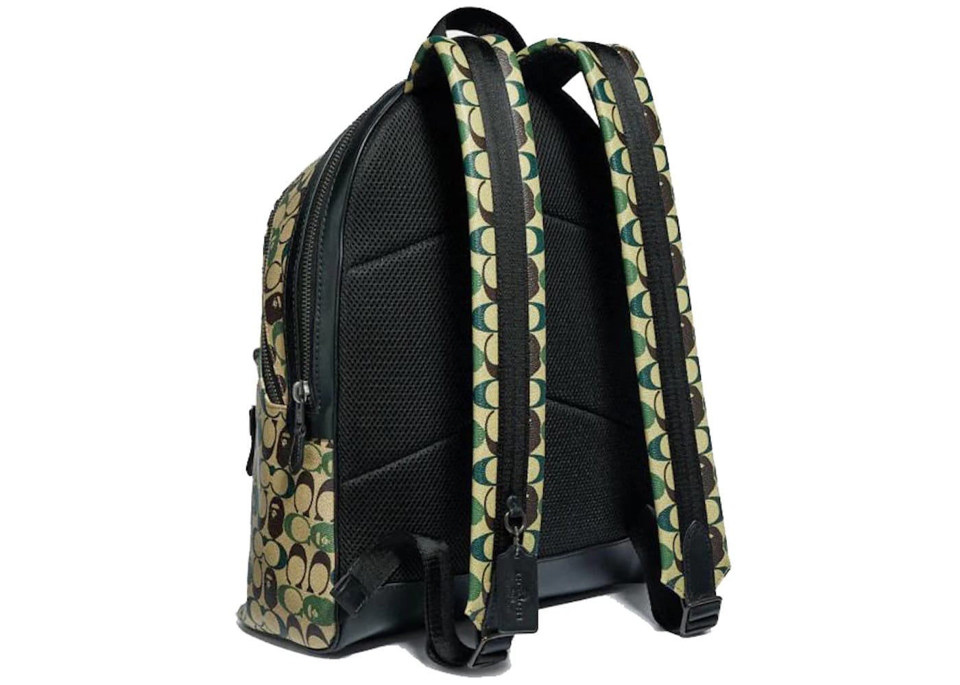Coach x Bape Academy Backpack Signature Canvas With Ape Head Black Copper/Camo Multi