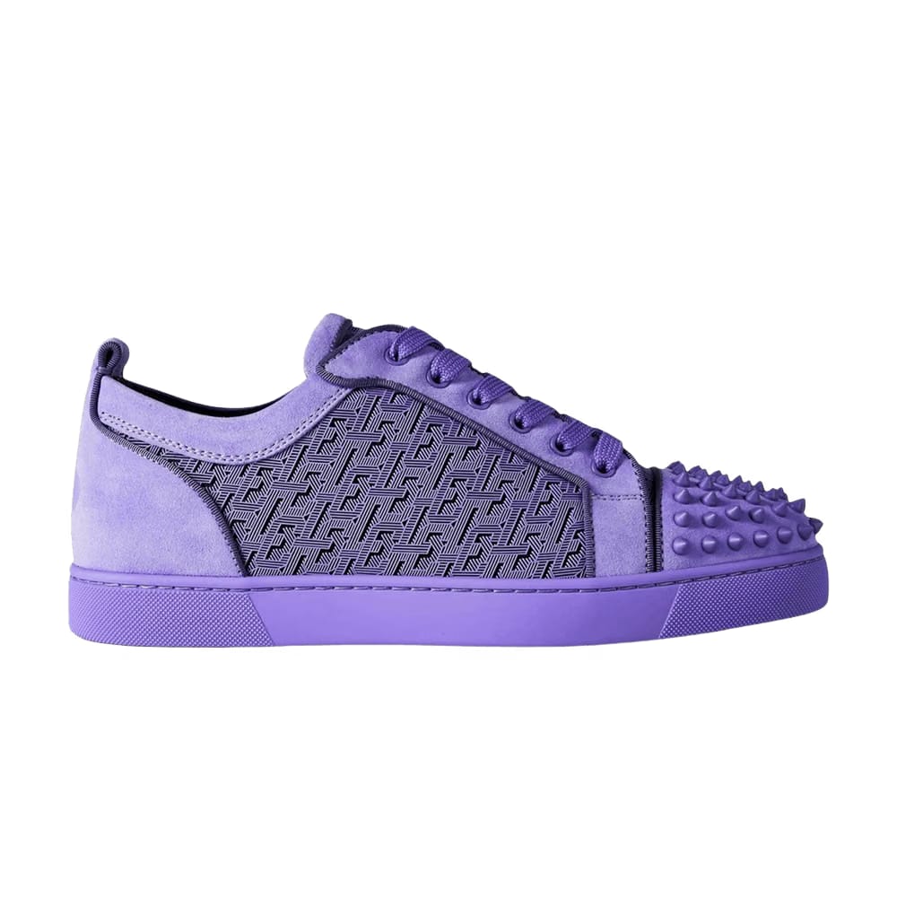 Christian Louboutin Louis Junior Spikes Orlato Flat Frou Frou-Black
