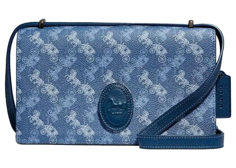 Coach Camille Crossbody Horse And Carriage Print Blue
