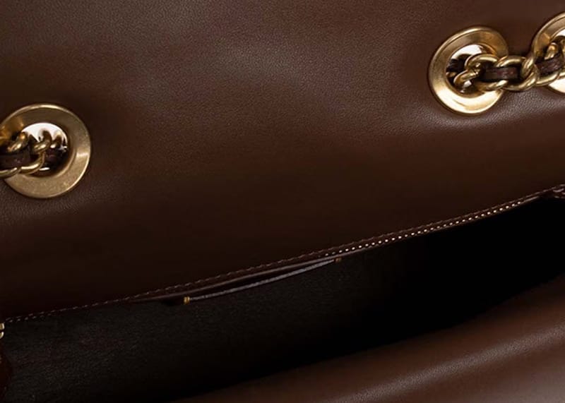Coach Shoulder Bag in Shearling with Quilting Pillow Madison Brown
