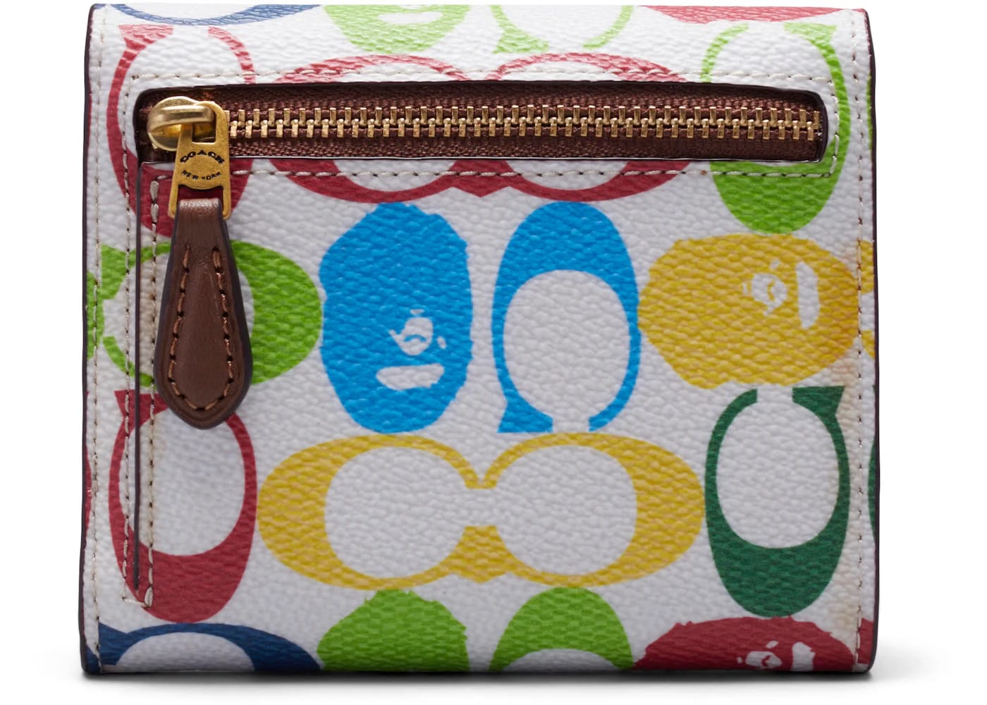 Coach x Bape Small Wallet Signature Canvas With Ape Head Brass/Multi
