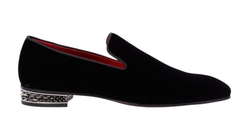 Christian Louboutin Dandyrocks Flat Black Lin Loubi