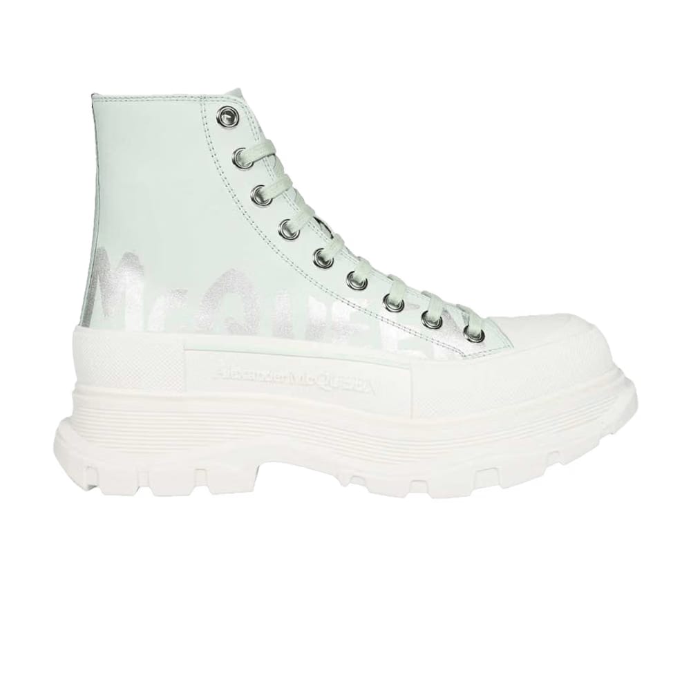 Alexander McQueen Tread Slick Boot McQueen Graffiti Logo - Pastel Green