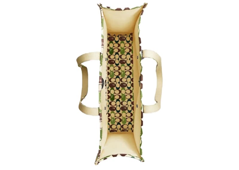 Coach x Bape Tote 47 Signature Canvas With Ape Head Black Copper/Camo Multi