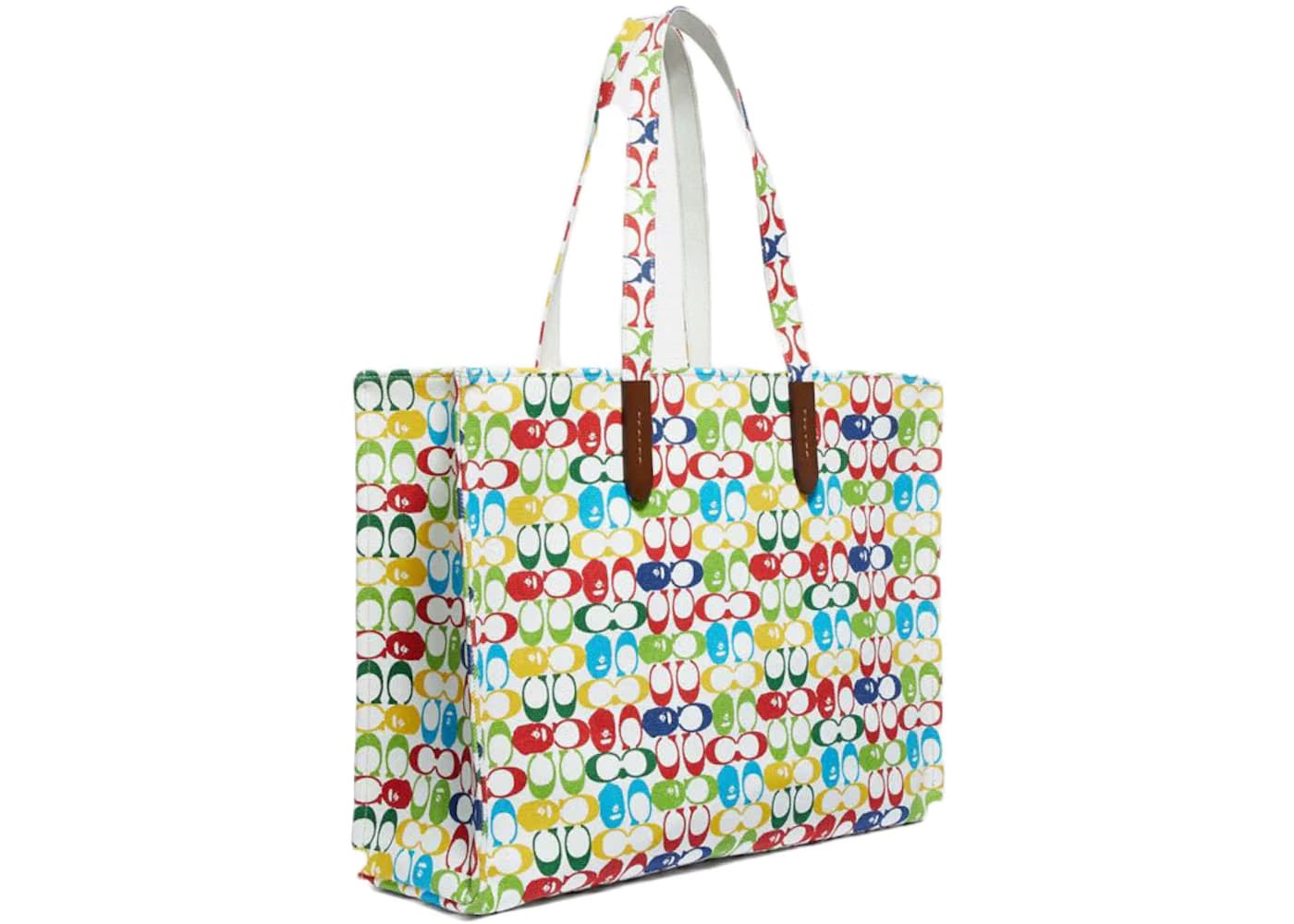Coach x Bape Tote 47 Signature Canvas With Ape Head Black Copper/Camo Multi