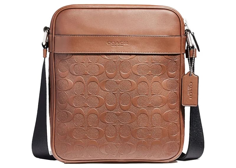 Coach Charles Flight Bag Signature Leather Brown