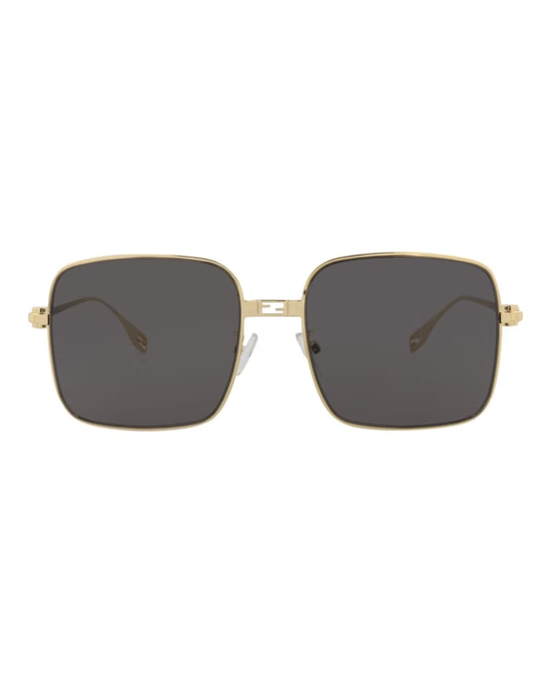Fendi Square-Frame Metal Sunglasses Gold Gold Smoke (FE40123U-55-30A)