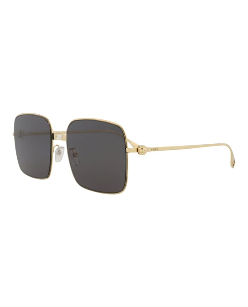 Fendi Square-Frame Metal Sunglasses Gold Gold Smoke (FE40123U-55-30A)