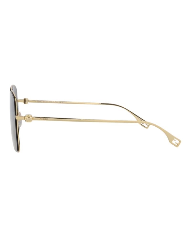 Fendi Square-Frame Metal Sunglasses Gold Gold Smoke (FE40123U-55-30A)