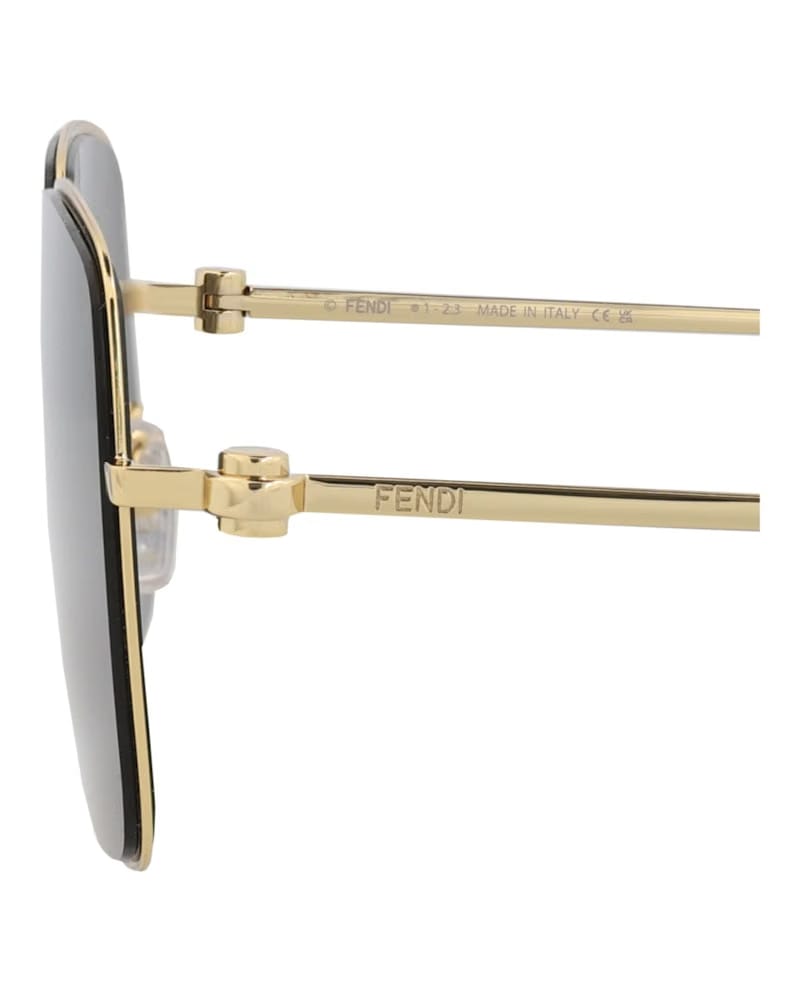 Fendi Square-Frame Metal Sunglasses Gold Gold Smoke (FE40123U-55-30A)