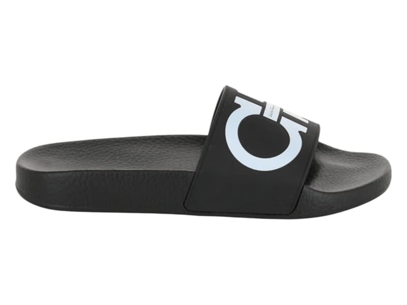 Ferragamo Groovy Dual Gancini Slides Black (Women's)