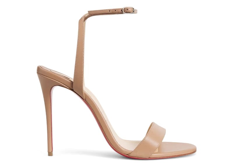 Christian Louboutin Loubi Queen 100 Nappa Heeled Sandals Nude (Women's)