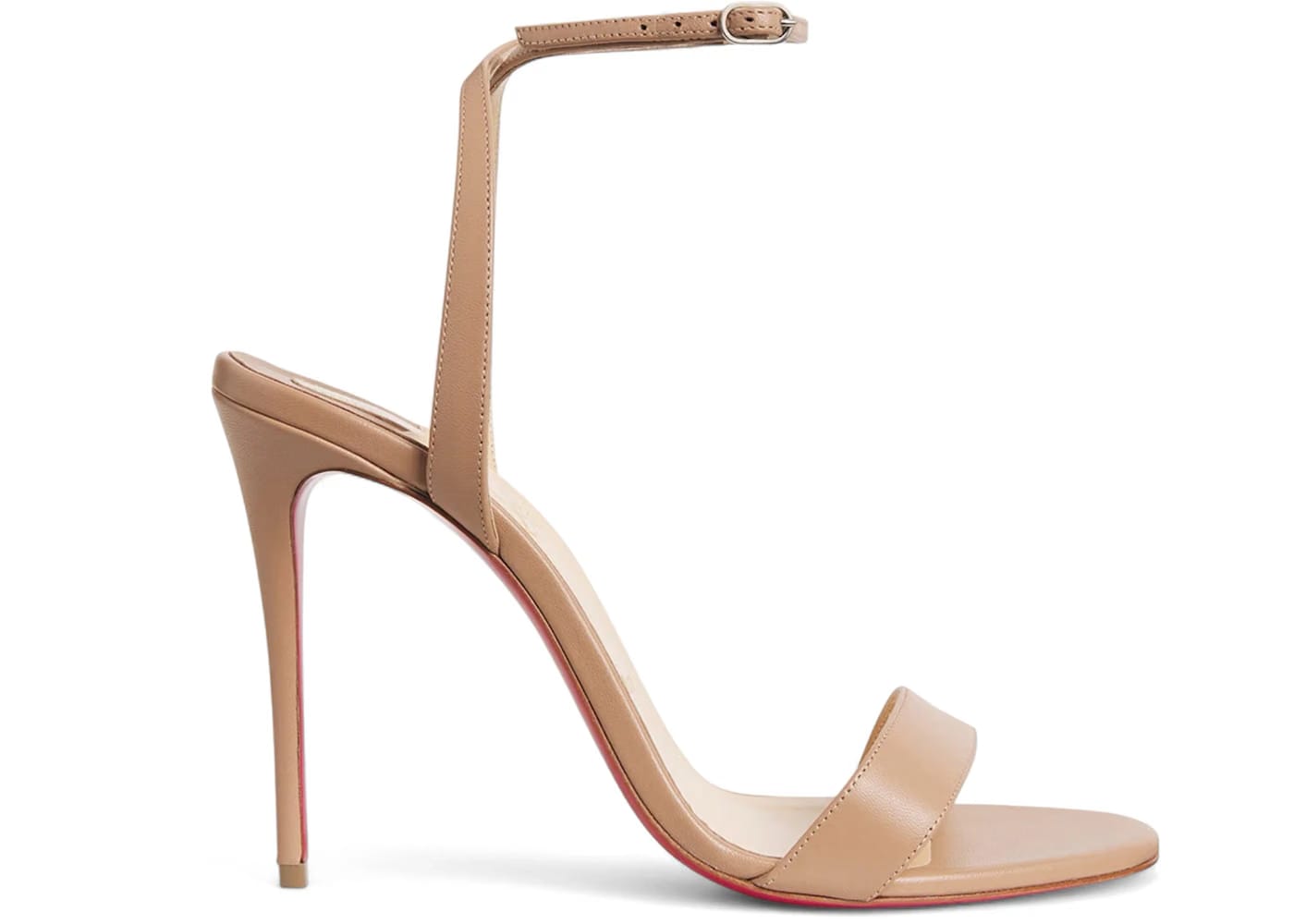 Christian Louboutin Loubi Queen 100 Nappa Heeled Sandals Nude (Women's)