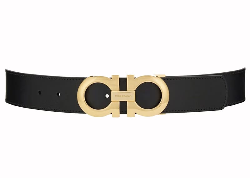 Ferragamo Reversible And Adjustable Gancini Belt 675542 586940 Black/Dark Brown