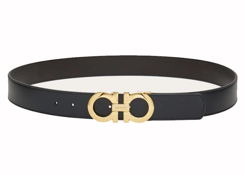 Ferragamo Reversible And Adjustable Gancini Belt 675542 586940 Black/Dark Brown