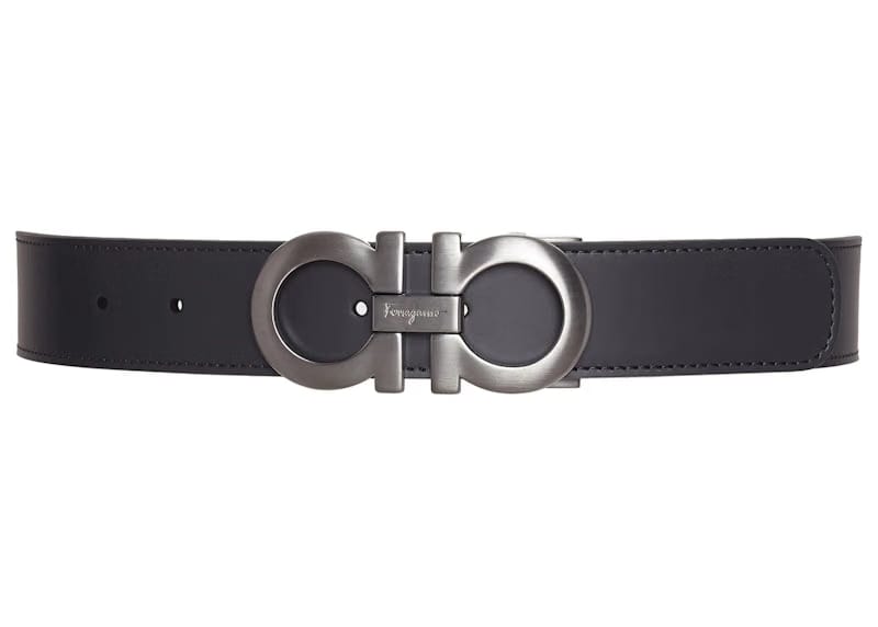 Ferragamo Reversible And Adjustable Gancini Belt 675542 464231 Black/Dark Brown