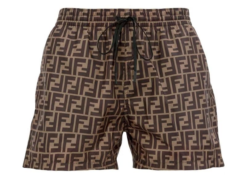 Fendi FF Motif Swim Shorts Brown