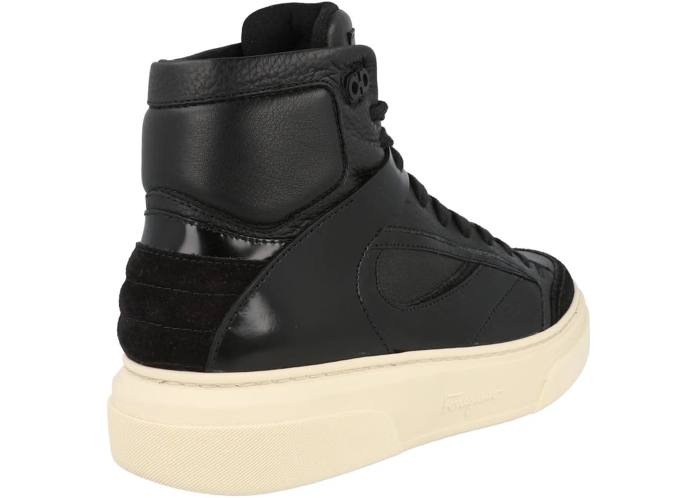 Ferragamo Cassio Leather High Top Black