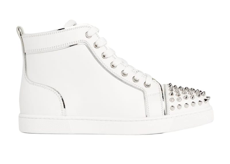 Christian Louboutin Lou Spikes Leather Hi White (Women's)