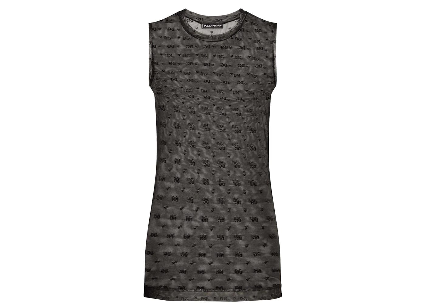Dolce & Gabbana Semi Sheer Sleeveless Top Black