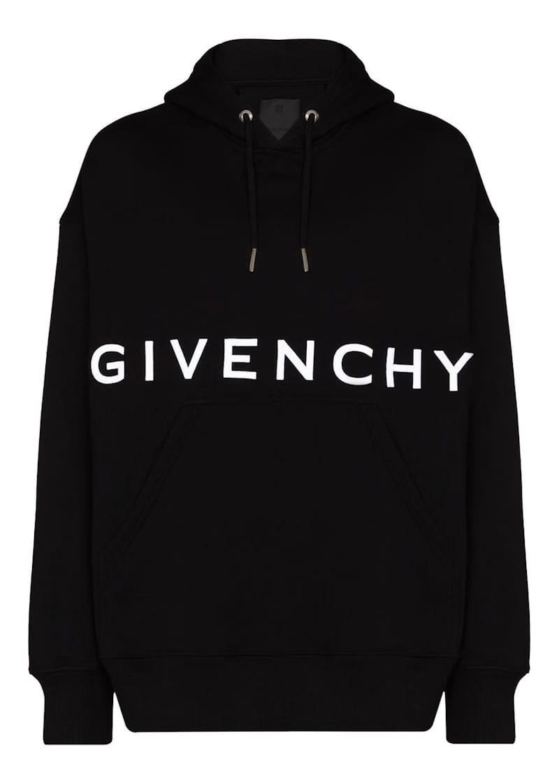 Givenchy Front Logo Heavy Brushed Hoodie Black