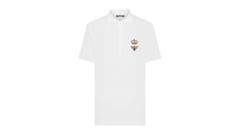 Dolce & Gabbana Embroidered Polo White