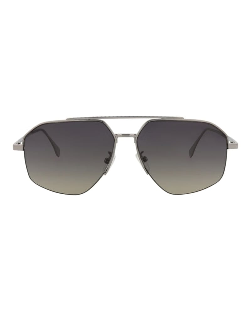 Fendi Aviator-Frame Metal Sunglasses Ruthenium Ruthenium Smoke (FE40062U-56-14D)