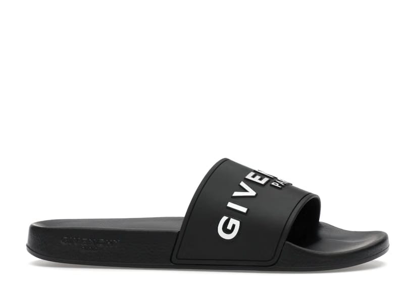Givenchy Paris Flat Sandals Black White