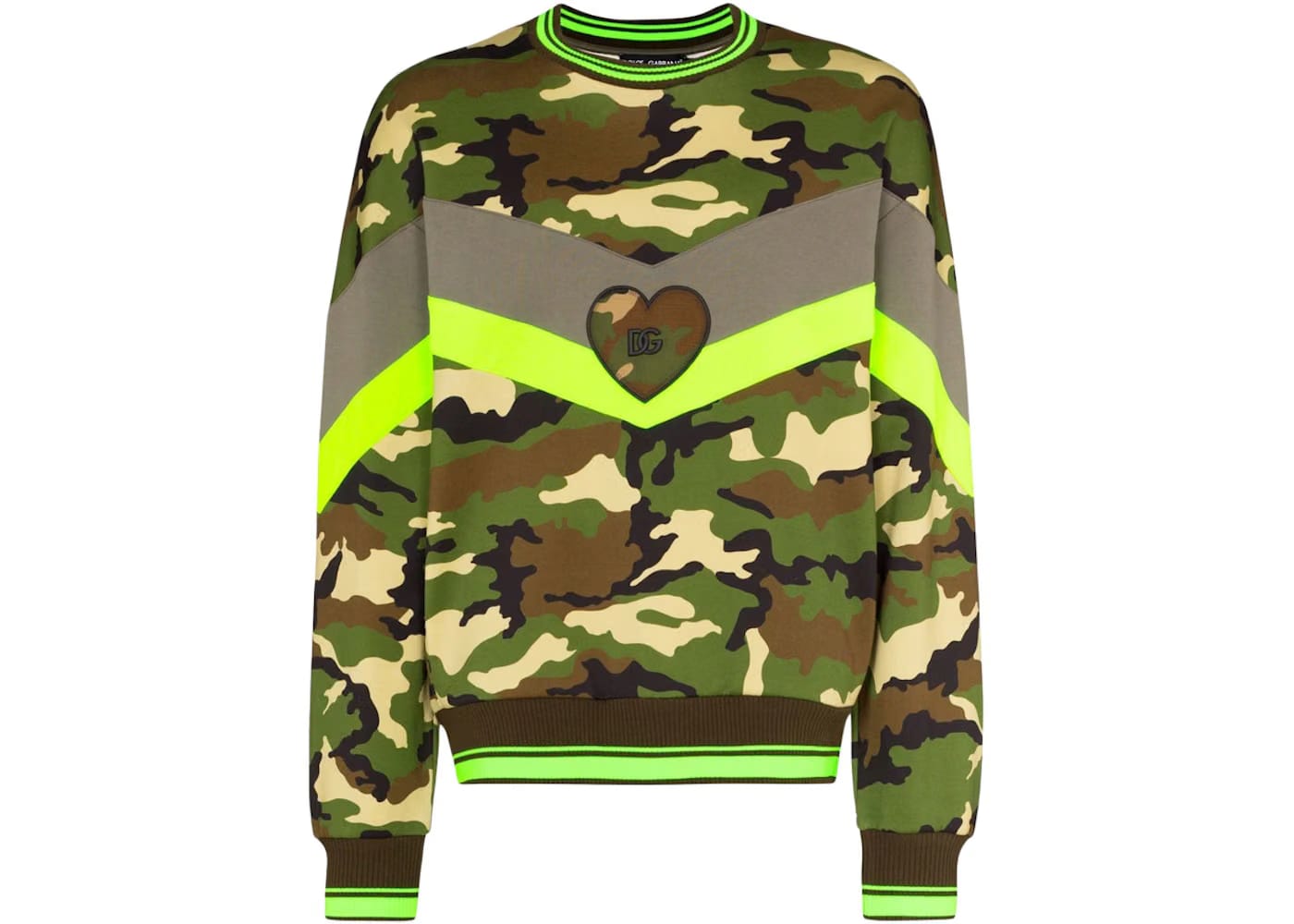 Dolce & Gabbana Heart Logo Plaque Sweatshirt Green/Multi