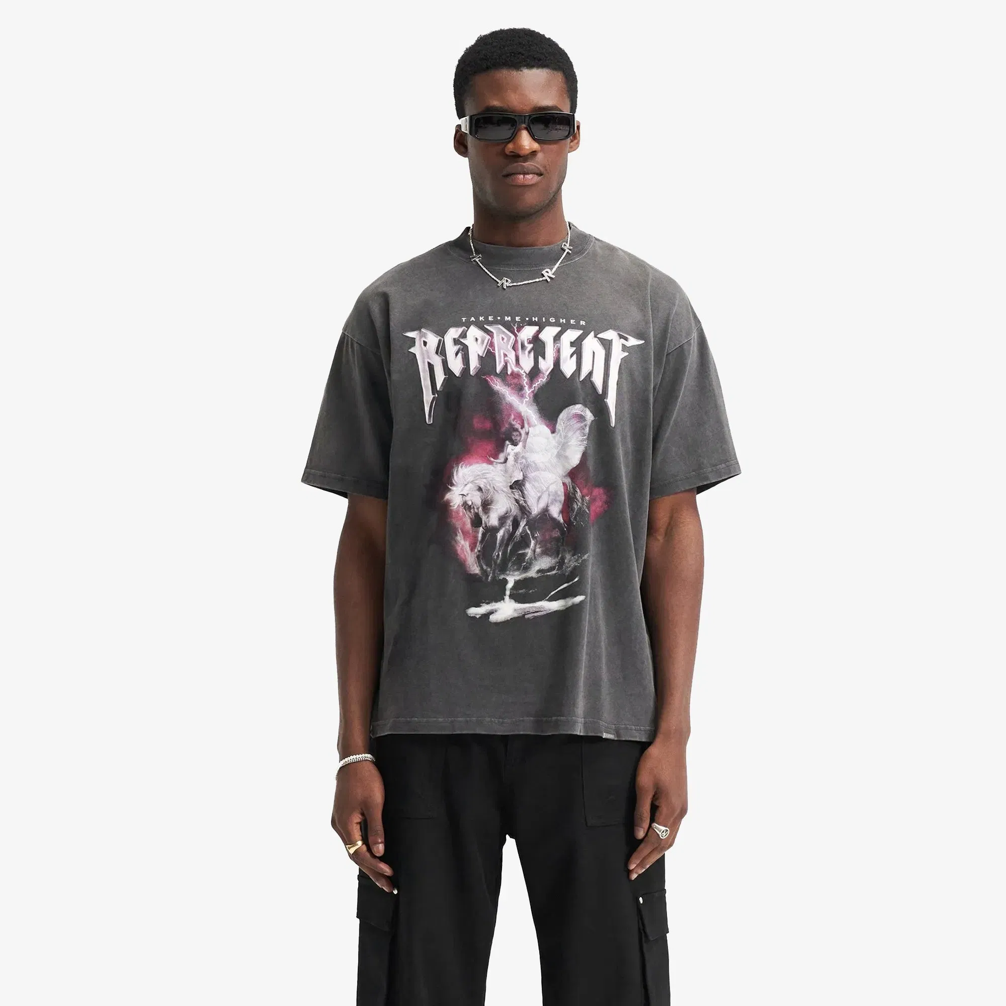 Represent Take Me Higher T-Shirt Vintage Grey