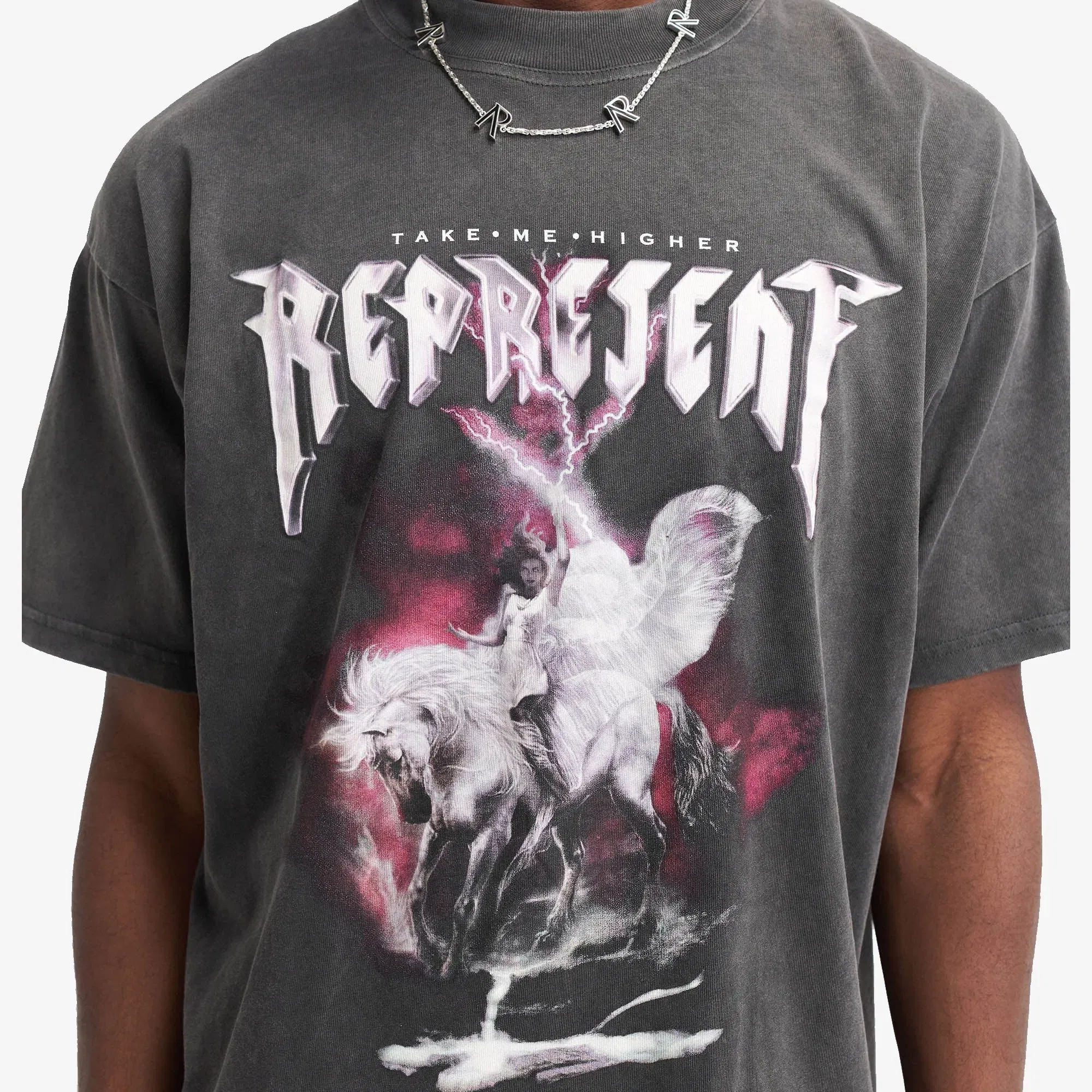 Represent Take Me Higher T-Shirt Vintage Grey