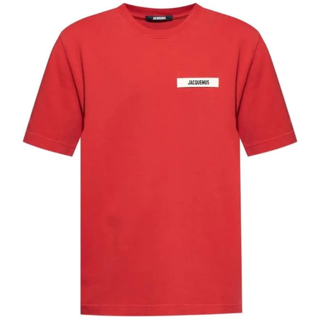JACQUEMUS LOGO PRINTED COTTON T-Shirt RED