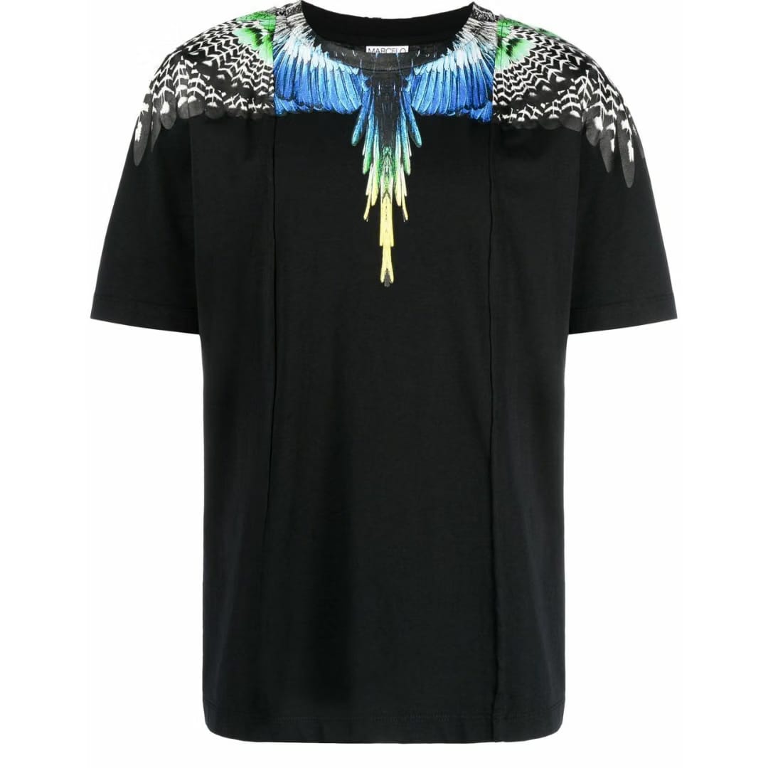 MARCELO BURLON PATCHWORK WINGS T-Shirt BLACK