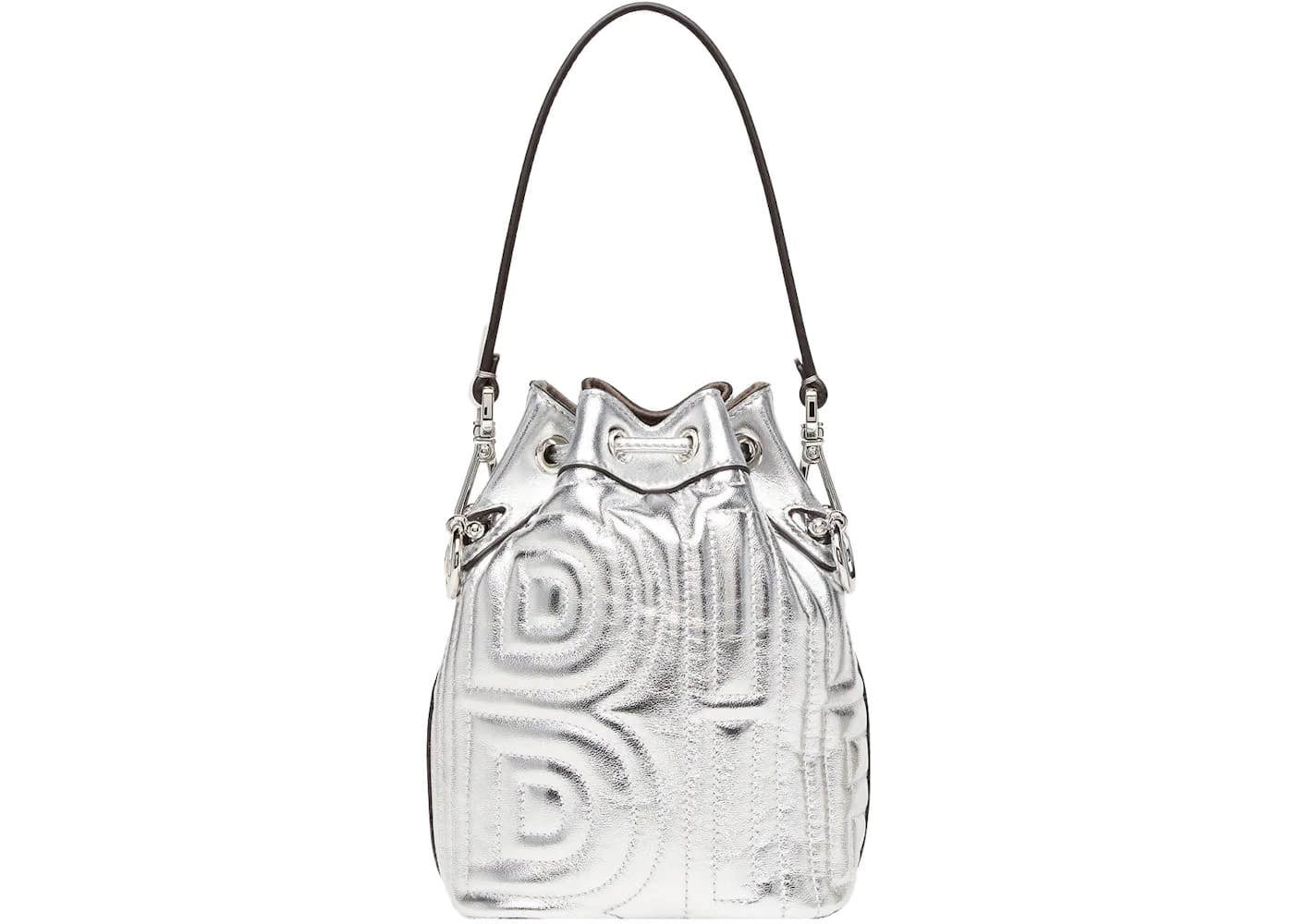 Fendi by Marc Jacobs Mon Tresor Silver Quilted Leather Mini-Bag