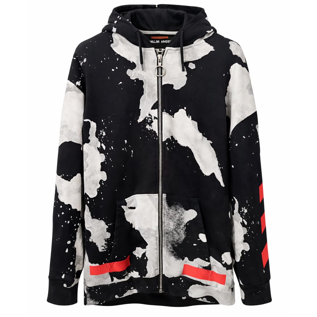OFF WHITE LIQUID CAMO HOODED JACKET black grey